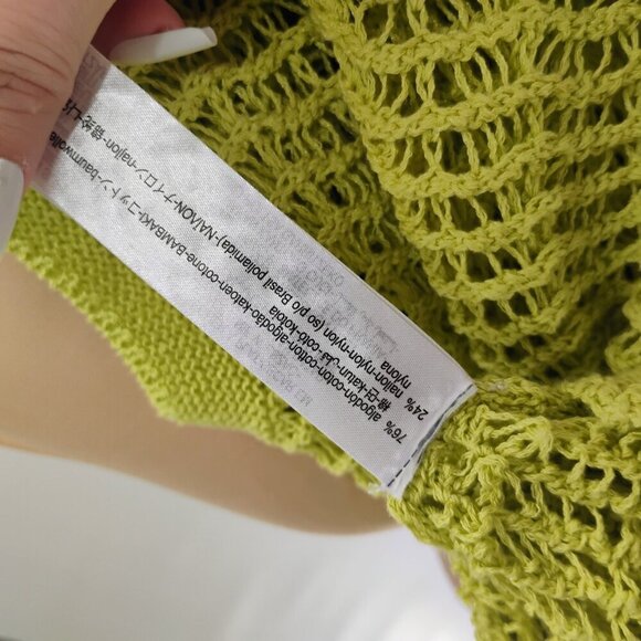 ZARA TEXTURED KNIT VEST LIMITED EDITION LIGHT GREEN crotchet knit fall cotton - Picture 13 of 15